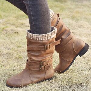 JustFab Nafisa Booties Cognac size 8